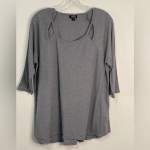 a.n.a Charcoal Women's Blouse with Stylish Cutouts